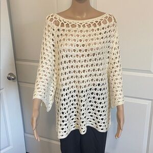 Chico's Crochet Boho Top Size 2 (12 or large)